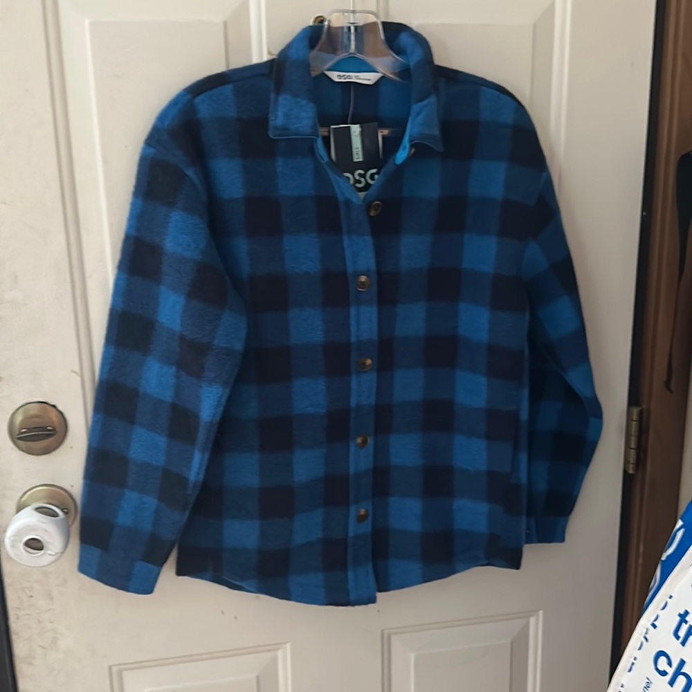 DSG DICKS SPORTING GOODS PLAID SHACKET: BUFFALO PLAID BLUE: NWT:SIZE M